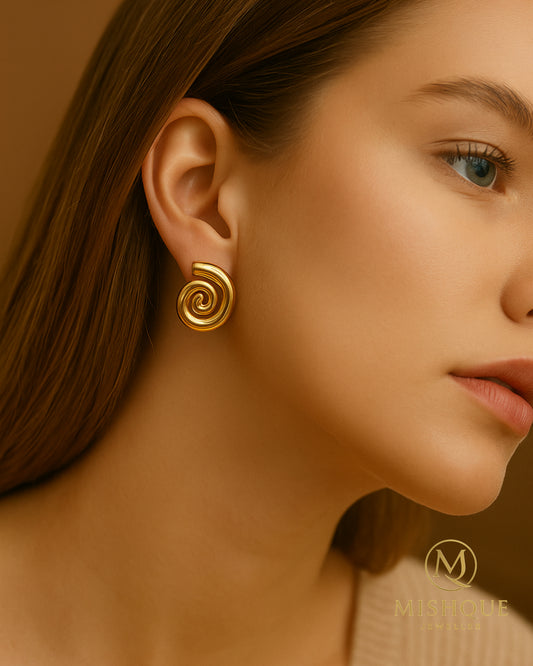 Golden Swirl Studs