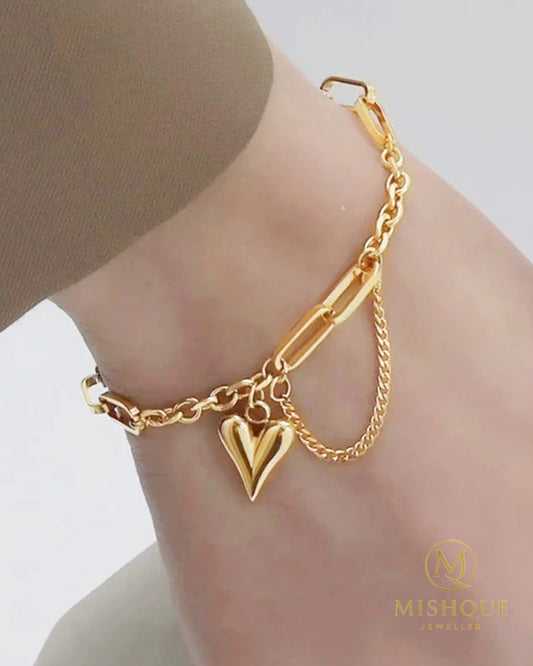 LuxeLink Heart Hand Bracelet